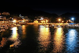 海,夜景,背景