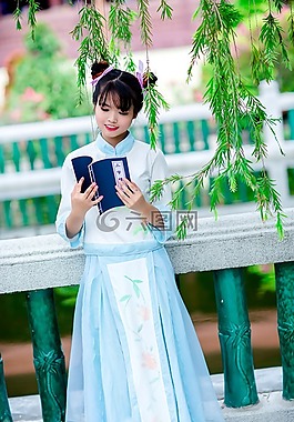 女孩,青少年,花園