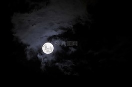 滿月,天空,夜