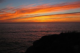 日落,海洋,天空