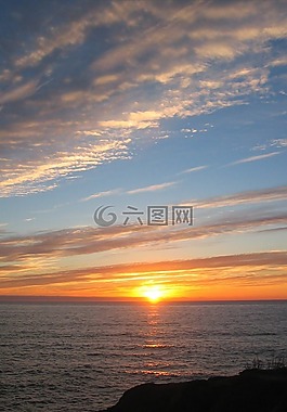 日落,云,天空
