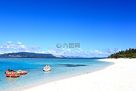 海滩,冲绳,海