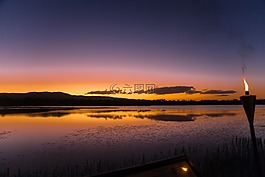 日落,abendstimmung,火炬