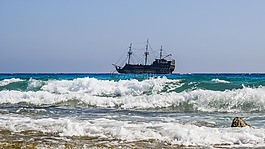 海,波,巡航船