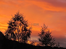 余輝,心情,傍晚的天空