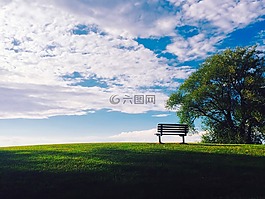 日落,黃昏,長(zhǎng)凳