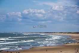 海灘,海,云