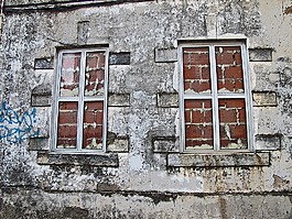 窗口,墻,老建筑