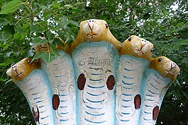印度庙,蛇,森林