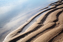 海,海灘,砂