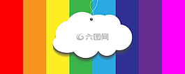 旗幟,彩虹,云