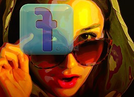女子,facebook,按鈕
