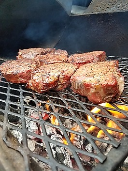 肉,牛排,烤架