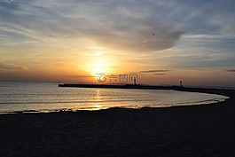 太陽,日落,海