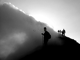 火山,火山口,危地馬拉