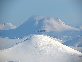 冬季,山,阴影