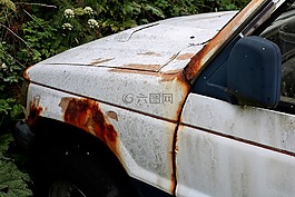 残骸,汽车,生锈
