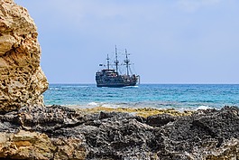 岩质海岸,景观,海盗船