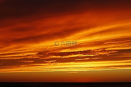 天空,日落,红色