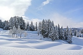 雪,山,冬季