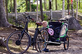 長(zhǎng)廊,自行車,兒童
