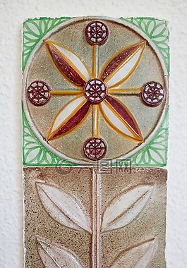 馬賽克,花,陶瓷