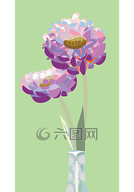鮮花,花瓶,紫色