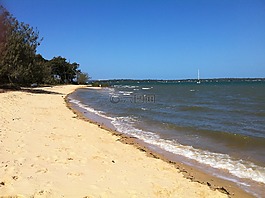 海灘,沙,海洋