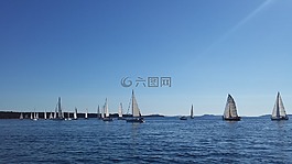 帆船,海,水