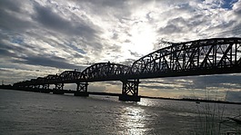 橋,河,太陽