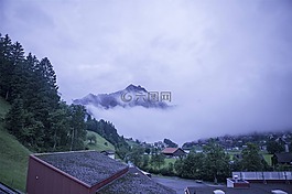 瑞士,阿爾卑斯,陰天