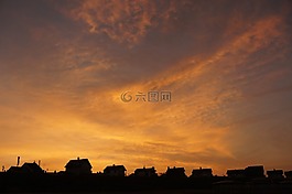 天臺(tái),天空,日落