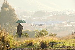 陽光,日落,山