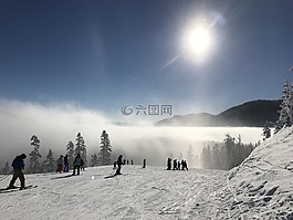 滑雪,太陽(yáng),冬天