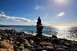 陰影,石,平衡