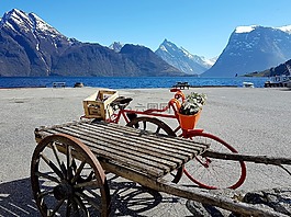 fjordland,藍色,山