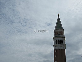 塔,威尼斯,多云