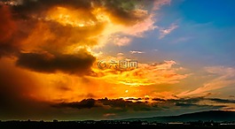 日落,云,abendstimmung