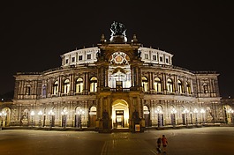 semperoper,德勒斯登,夜