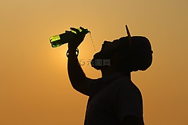側(cè)影,太陽,上午