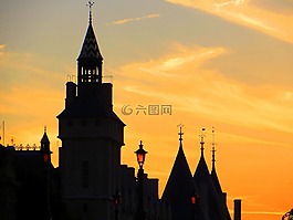 巴黎,黃昏,銀行