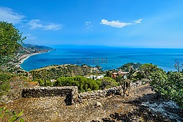 西西里,海岸線,夏天