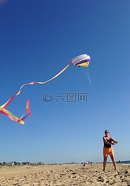 風(fēng)箏,海灘,樂趣