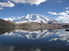 中国,karakolsee,雪山