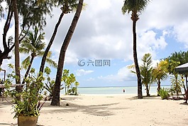 海灘,海,天空