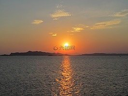 日出,黎明,橙色的天空