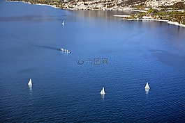 船帆,景觀,湖