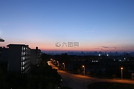 藍(lán)天,晚霞,夜景
