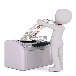 傳真,白人男性,3d模型