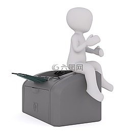 傳真,白人男性,3d模型